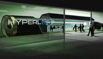 Un rendering di una stazione per Hyperloop